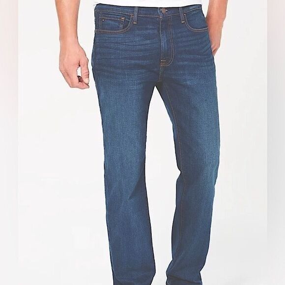 Tommy Hilfiger mens jeans Classic relaxed straight dark wash 36/32